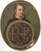 Sofonisba Anguissola Self-Portrait Holding a Medallion with the Letters of her Father s Name, USA oil painting reproduction